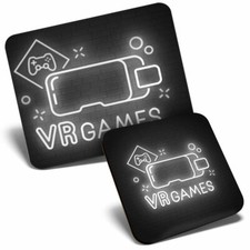 Mouse Mat & Coaster Set - BW -
