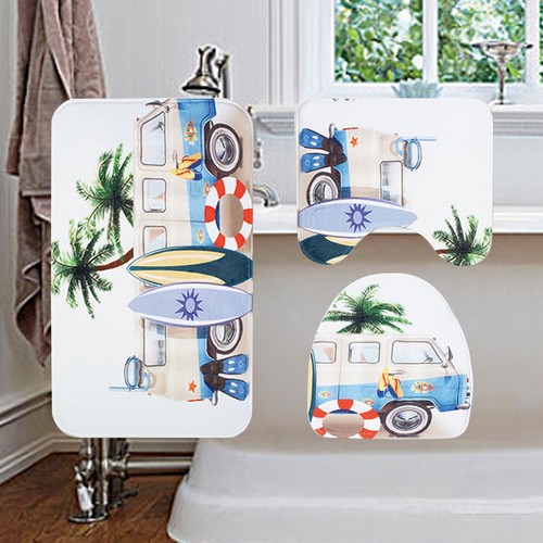 Bathroom toilet mat set - toilet,